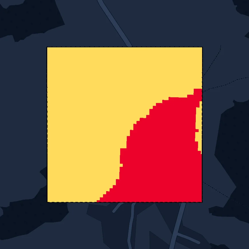 KMZ layer: 2025 land cover map of the test parcel.