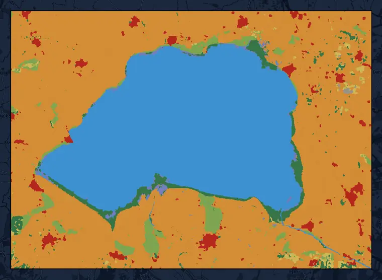 2016 land cover map of the Lake Manyas area.