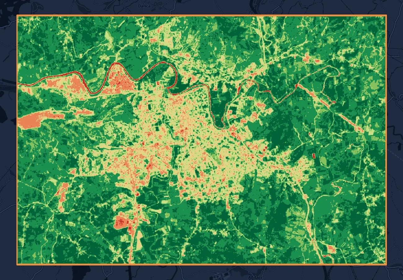 NDVI map of Bartın, April 2024, on an OpenStreetMap base map.